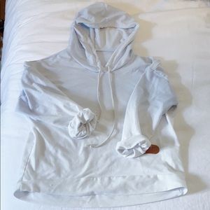 ombré blue cropped hoodie